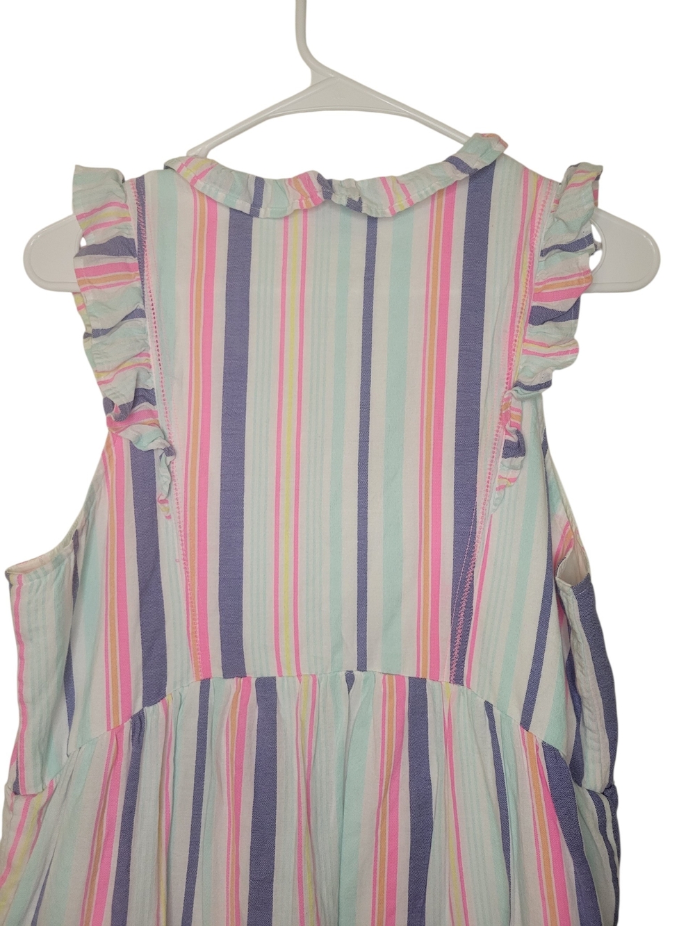 Vineyard Vines Women's Pastel Multi-Stripe Ruffle Sundress - Pink Blue Mint - Picture 5 of 7